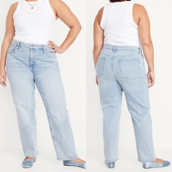 Old Navy Light Wash High Rise OG Loose Jeans Baggy Slouchy Y2K NWT 14 Grunge Mod - Picture 1 of 15